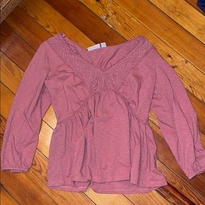 Pink v neck blouse